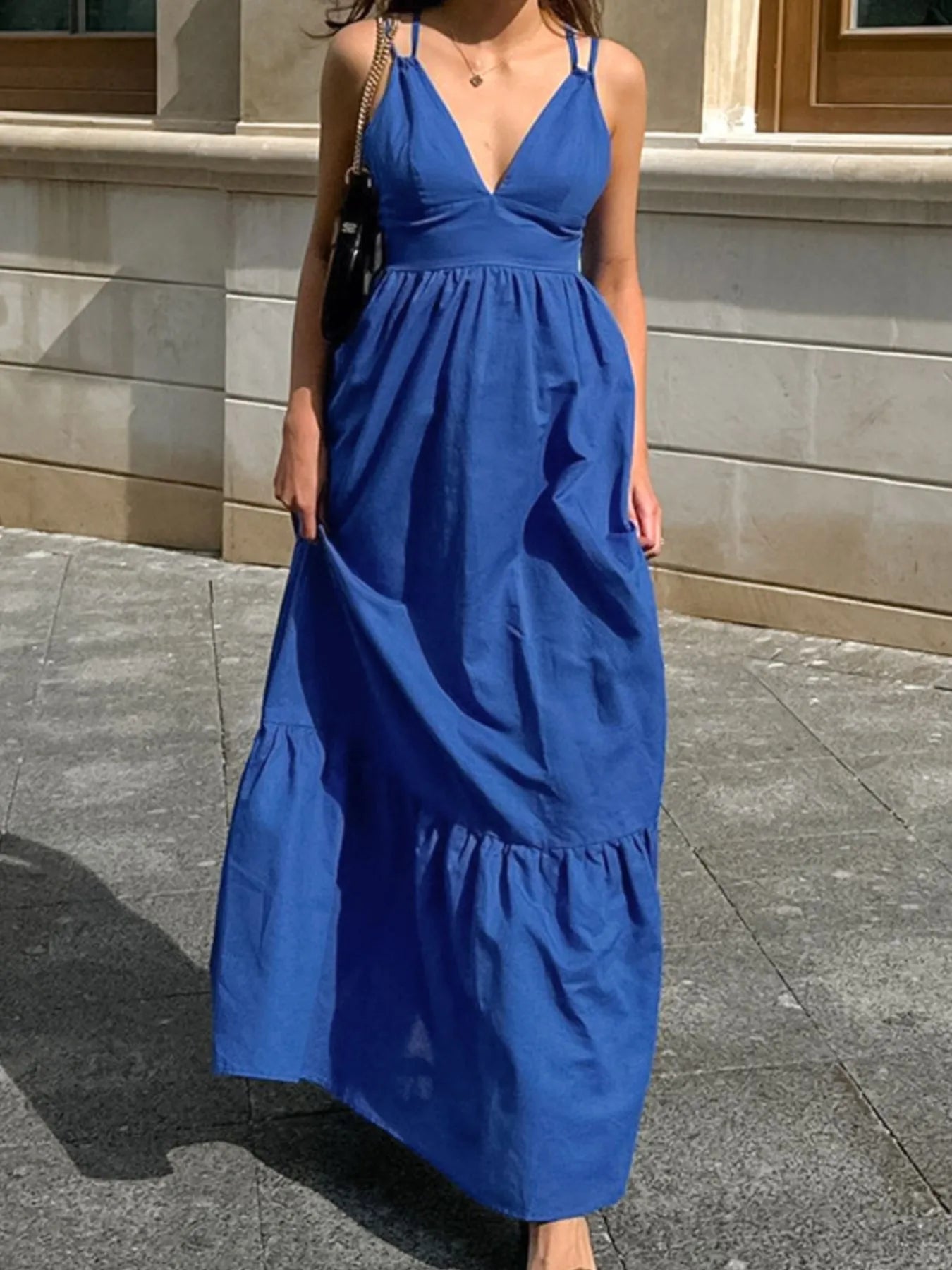 V-Neck Tiered Maxi Cami Dress Dress Krazy Heart Designs Boutique