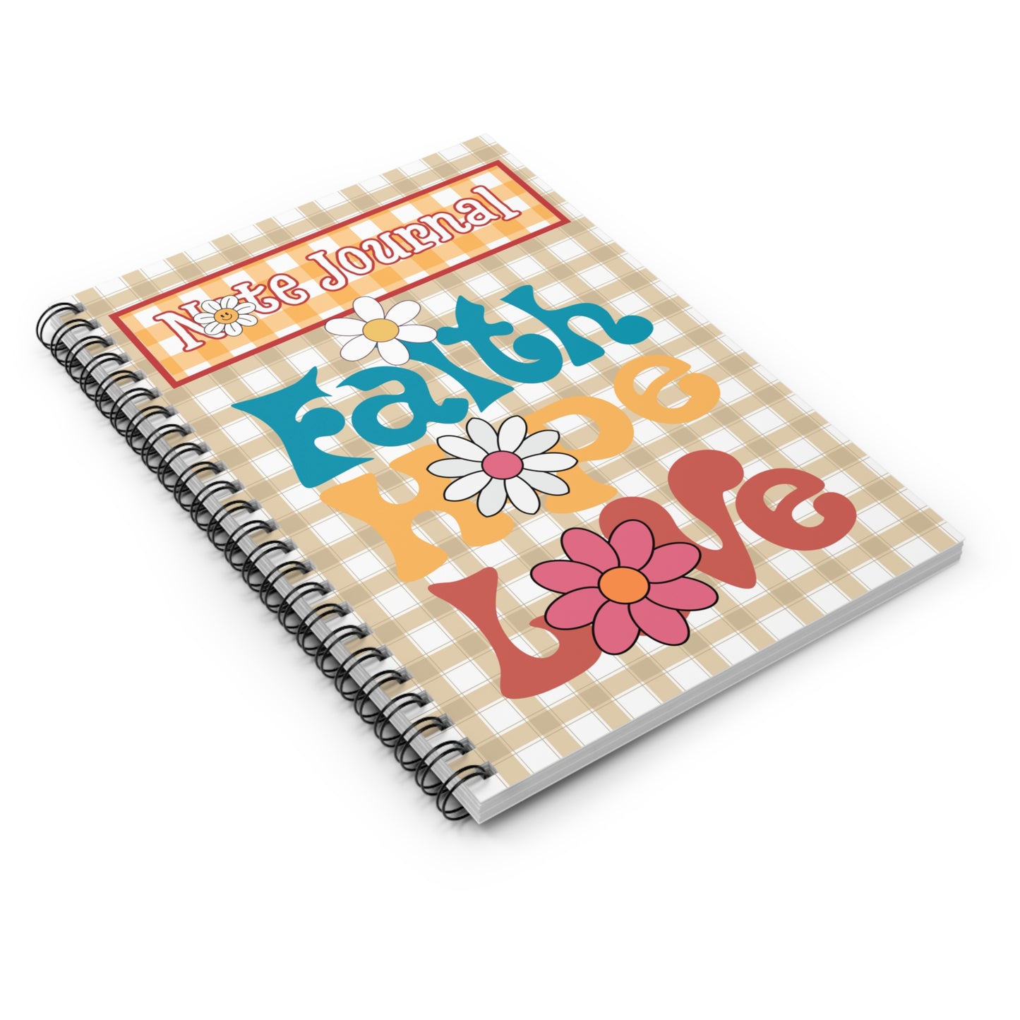 Faith Hope Love Note Journal Spiral Notebook - Ruled Line Paper products Krazy Heart Designs Boutique