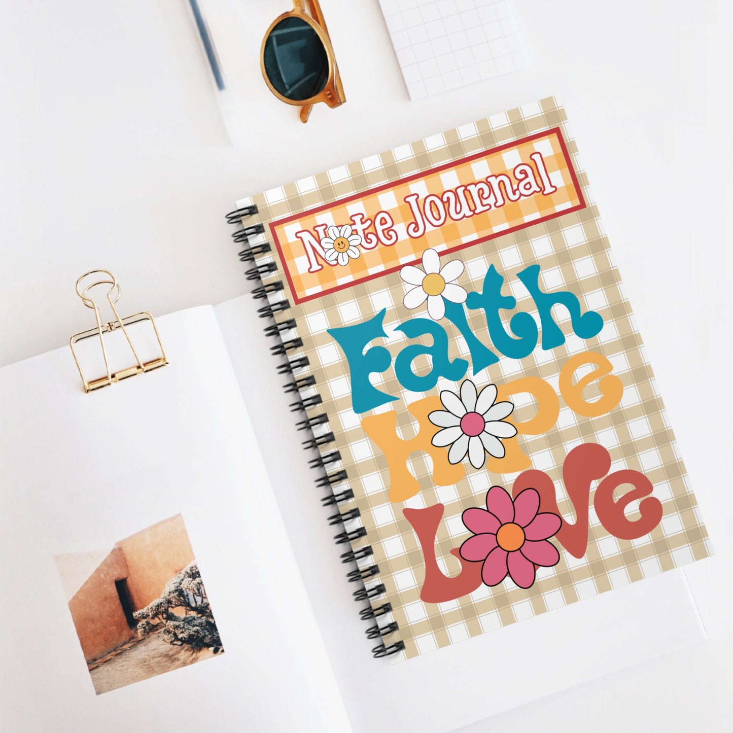 Faith Hope Love Note Journal Spiral Notebook - Ruled Line Paper products Krazy Heart Designs Boutique