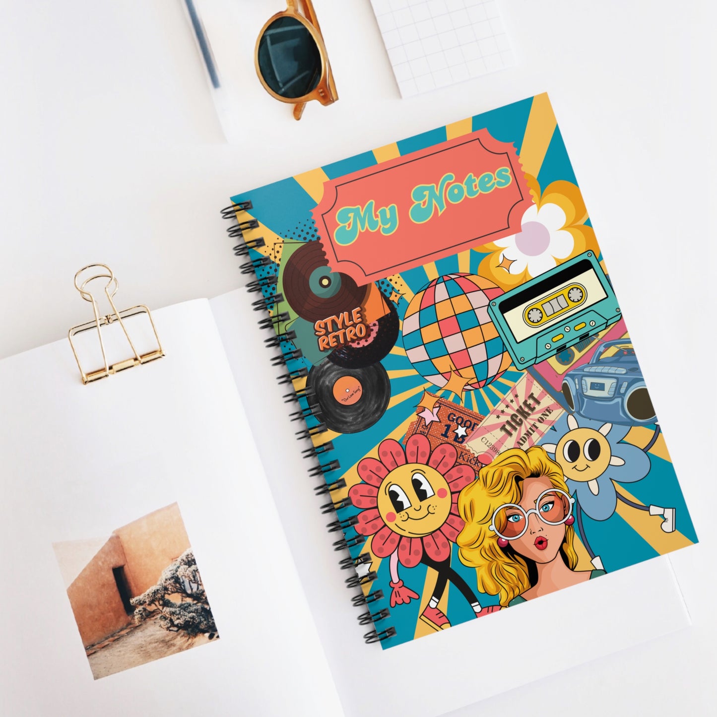 My Notes Retro Style Spiral Notebook - Ruled Line Paper products Krazy Heart Designs Boutique