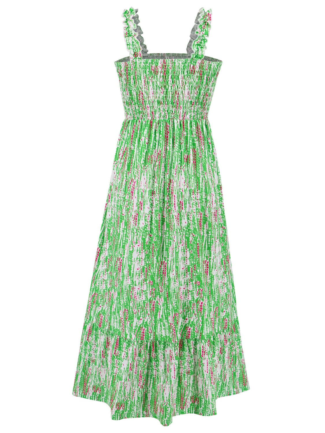 Smocked Printed Square Neck Sleeveless Cami Dress (7 Colors) Dress Krazy Heart Designs Boutique