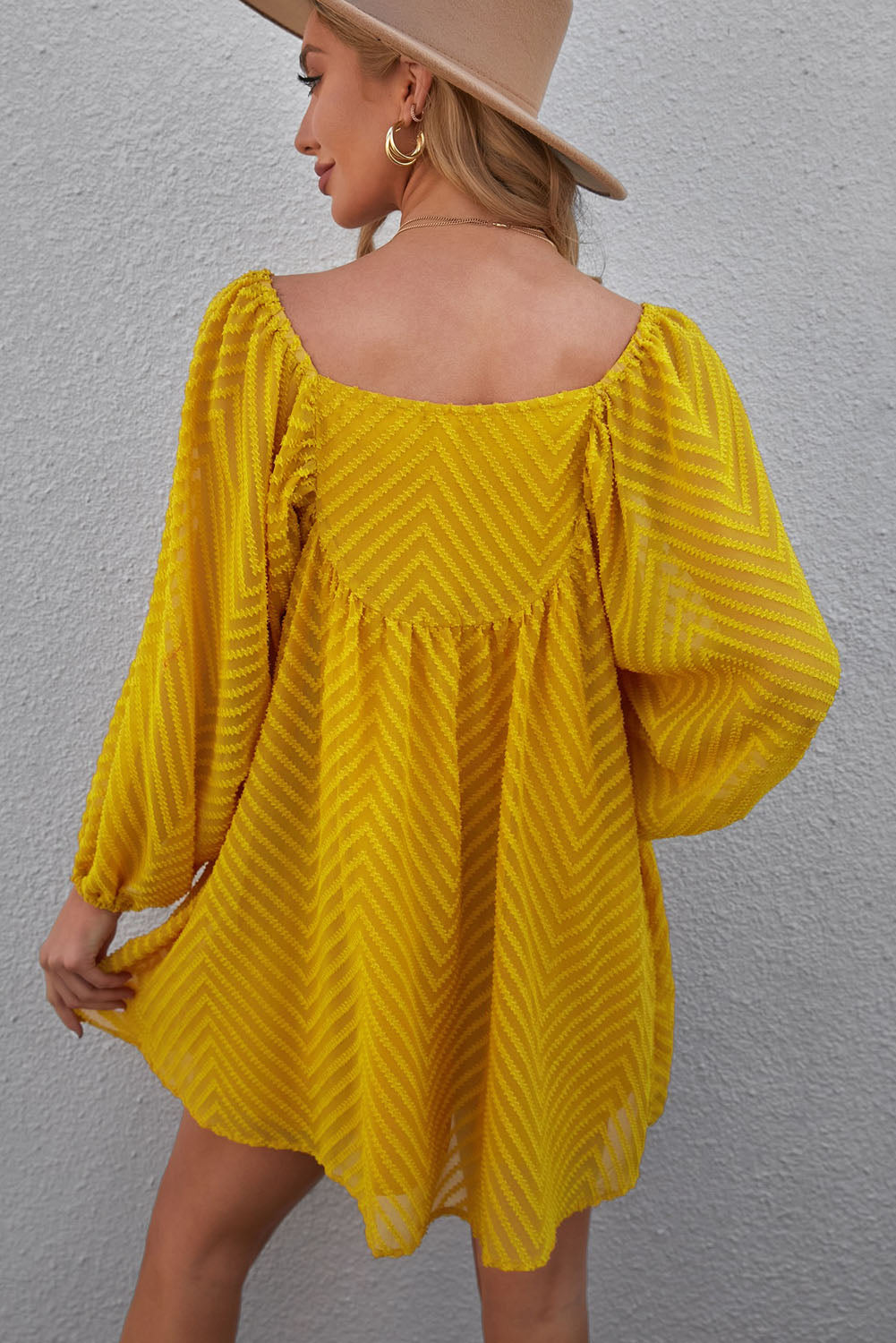 Textured Square Neck Mini Dress (6 Colors) Dress Krazy Heart Designs Boutique