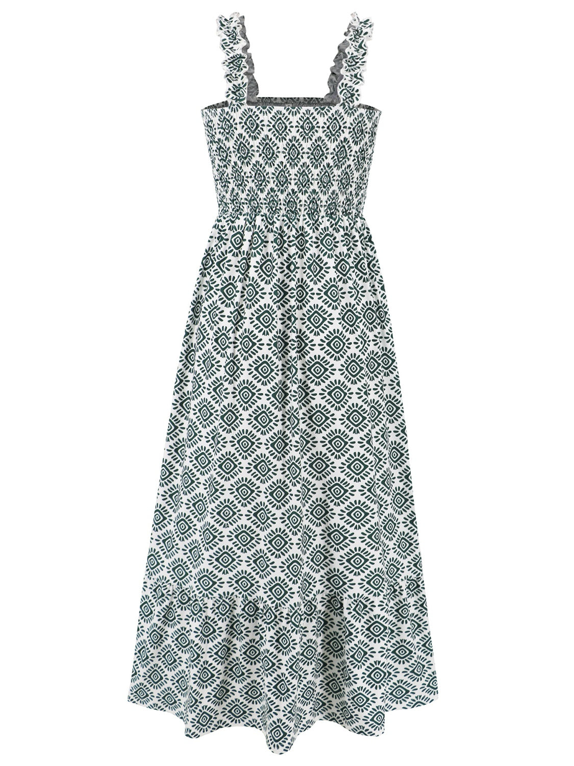 Smocked Printed Square Neck Sleeveless Cami Dress (7 Colors) Dress Krazy Heart Designs Boutique