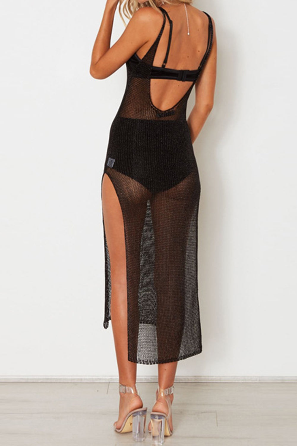 Slit Scoop Neck Sleeveless Cover Up (5 Colors) swimwear Krazy Heart Designs Boutique