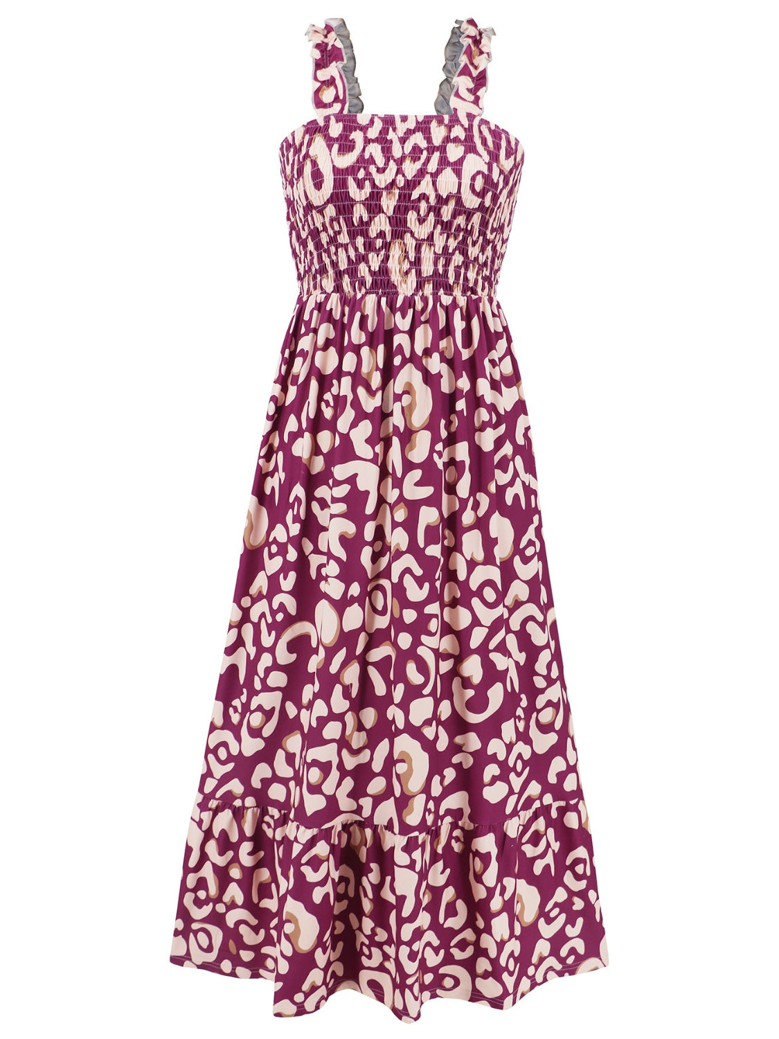Smocked Printed Square Neck Sleeveless Cami Dress (7 Colors) Dress Krazy Heart Designs Boutique