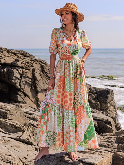 Boho Patchwork Printed Maxi Dress Dress Krazy Heart Designs Boutique