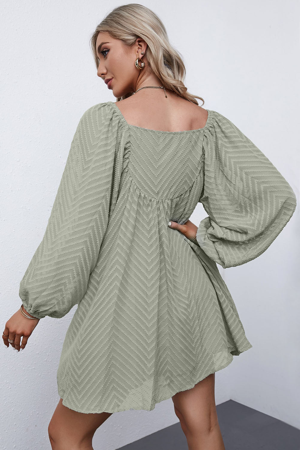 Textured Square Neck Mini Dress (6 Colors) Dress Krazy Heart Designs Boutique