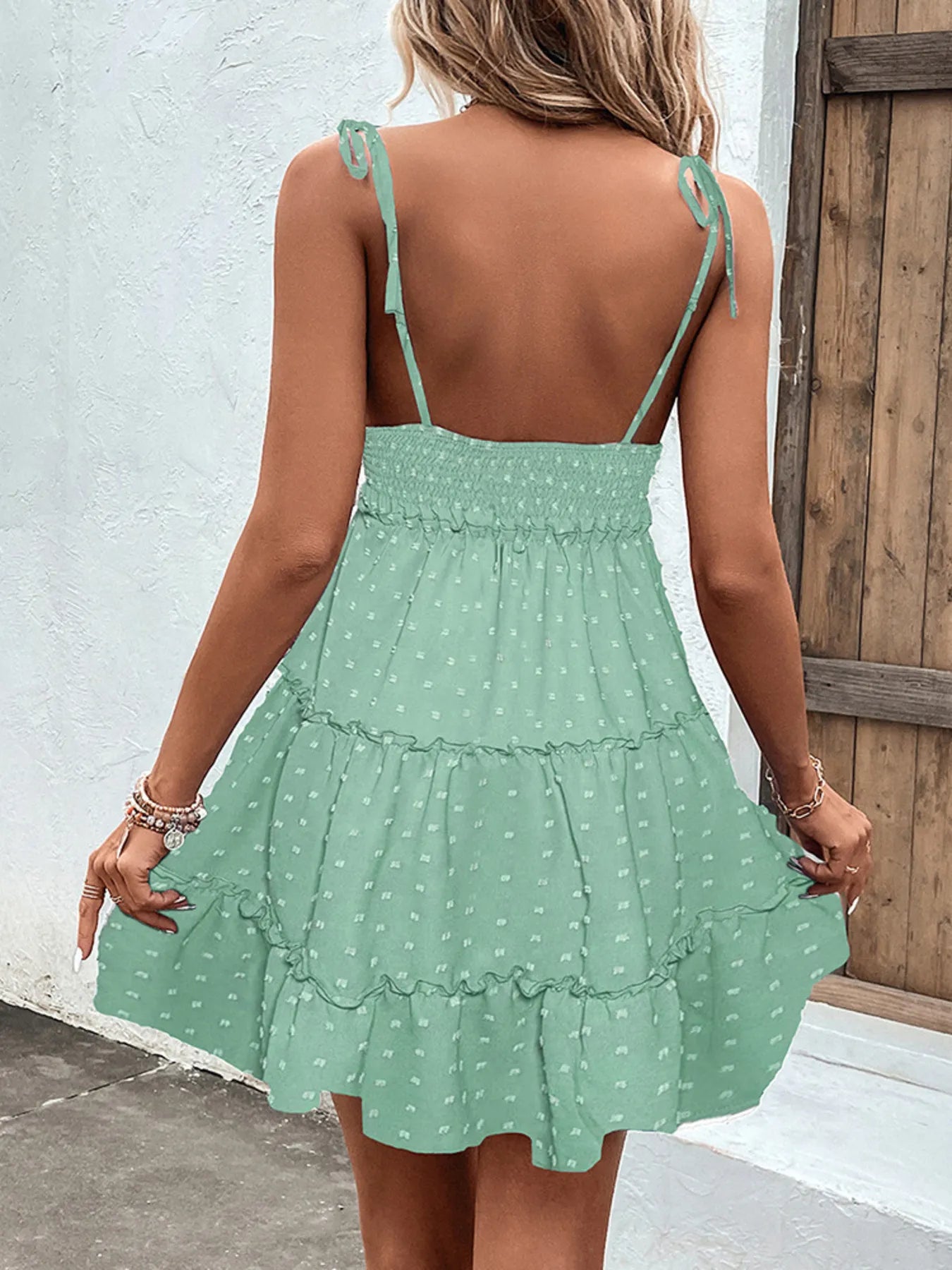 Frill Tiered Swiss Dot Cami Dress (6 Colors) Dress Krazy Heart Designs Boutique