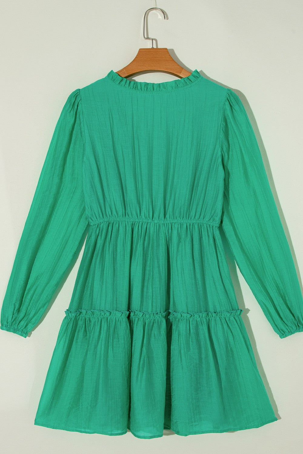 Frill V-Neck Long Sleeve Mini Dress Dress Krazy Heart Designs Boutique