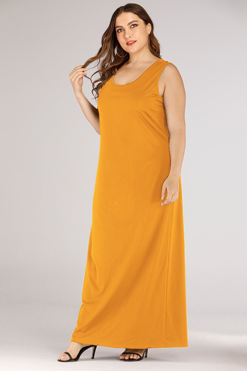 Plus Size Scoop Neck Maxi Tank Dress (3 Colors) dress Krazy Heart Designs Boutique
