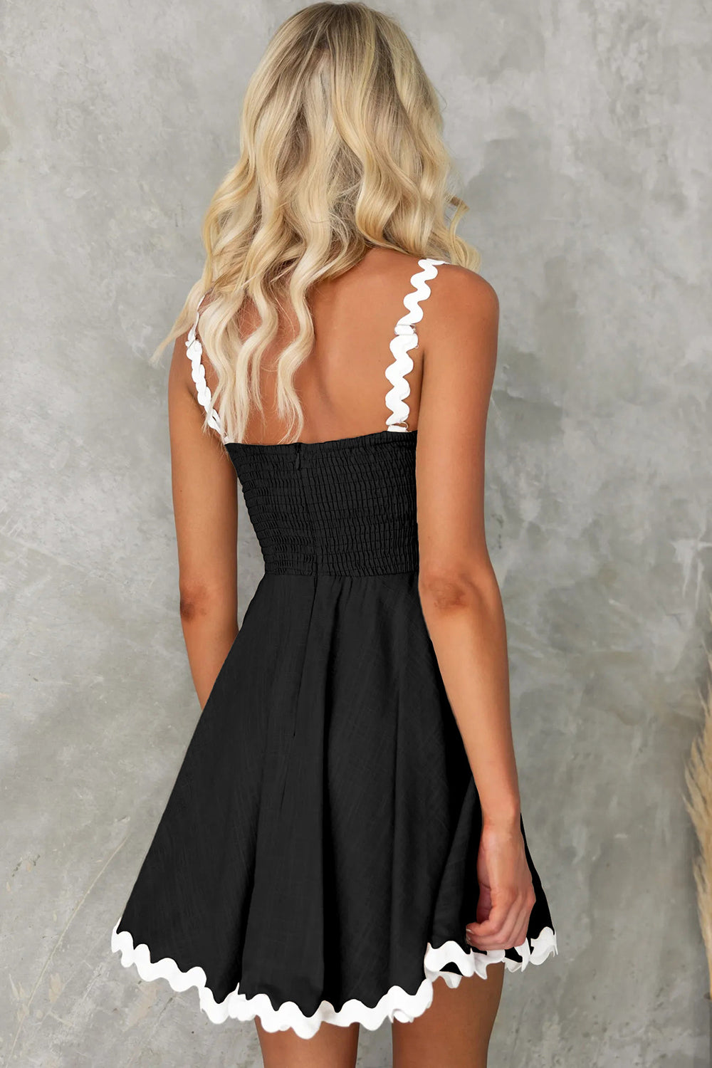 Contrast Color Zig Zag Square Neck Mini Dress (6 Colors) Dress Krazy Heart Designs Boutique