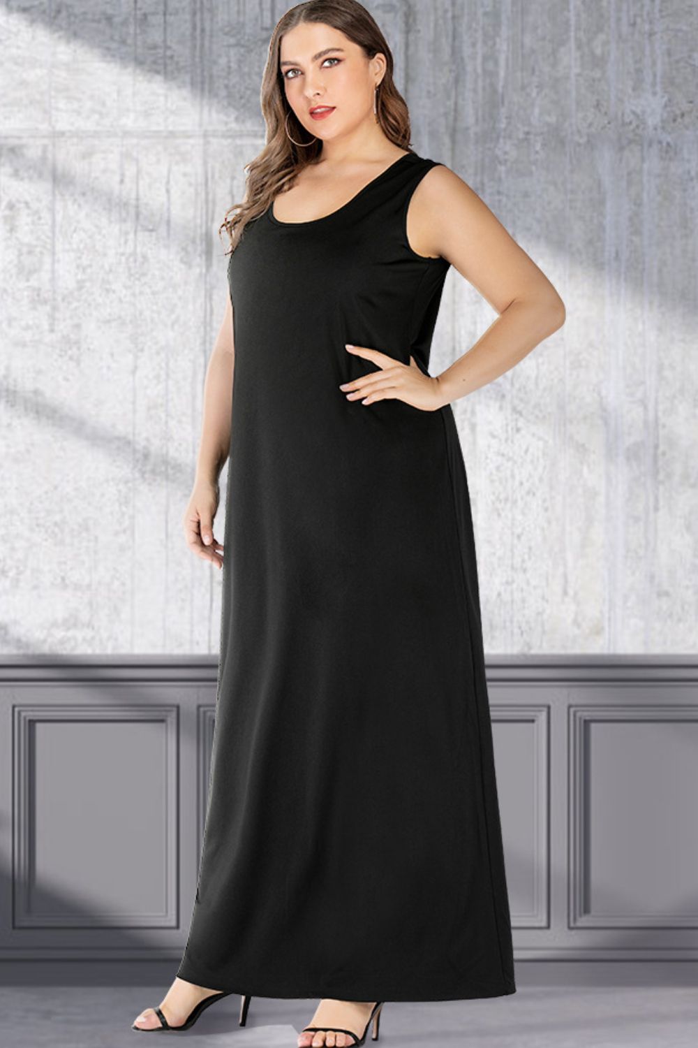 Plus Size Scoop Neck Maxi Tank Dress (3 Colors) dress Krazy Heart Designs Boutique