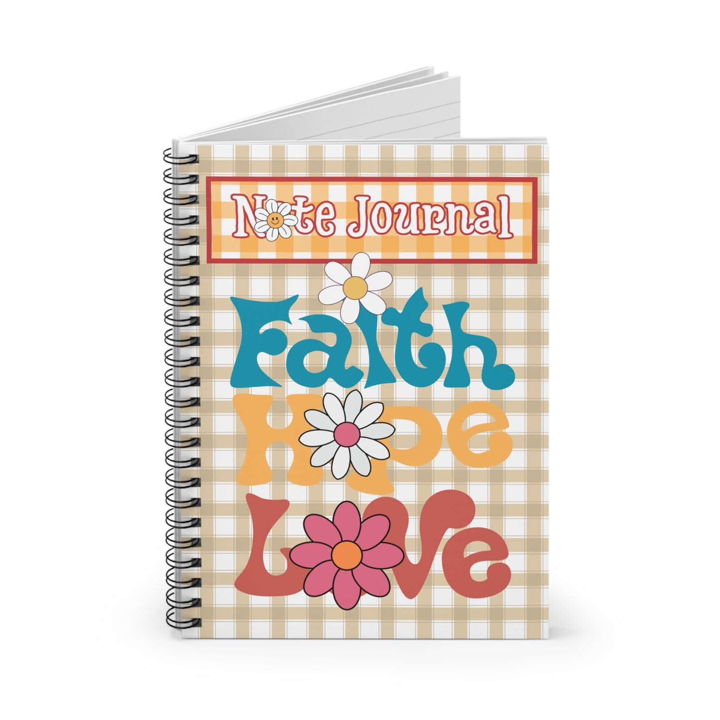 Faith Hope Love Note Journal Spiral Notebook - Ruled Line Paper products Krazy Heart Designs Boutique One Size