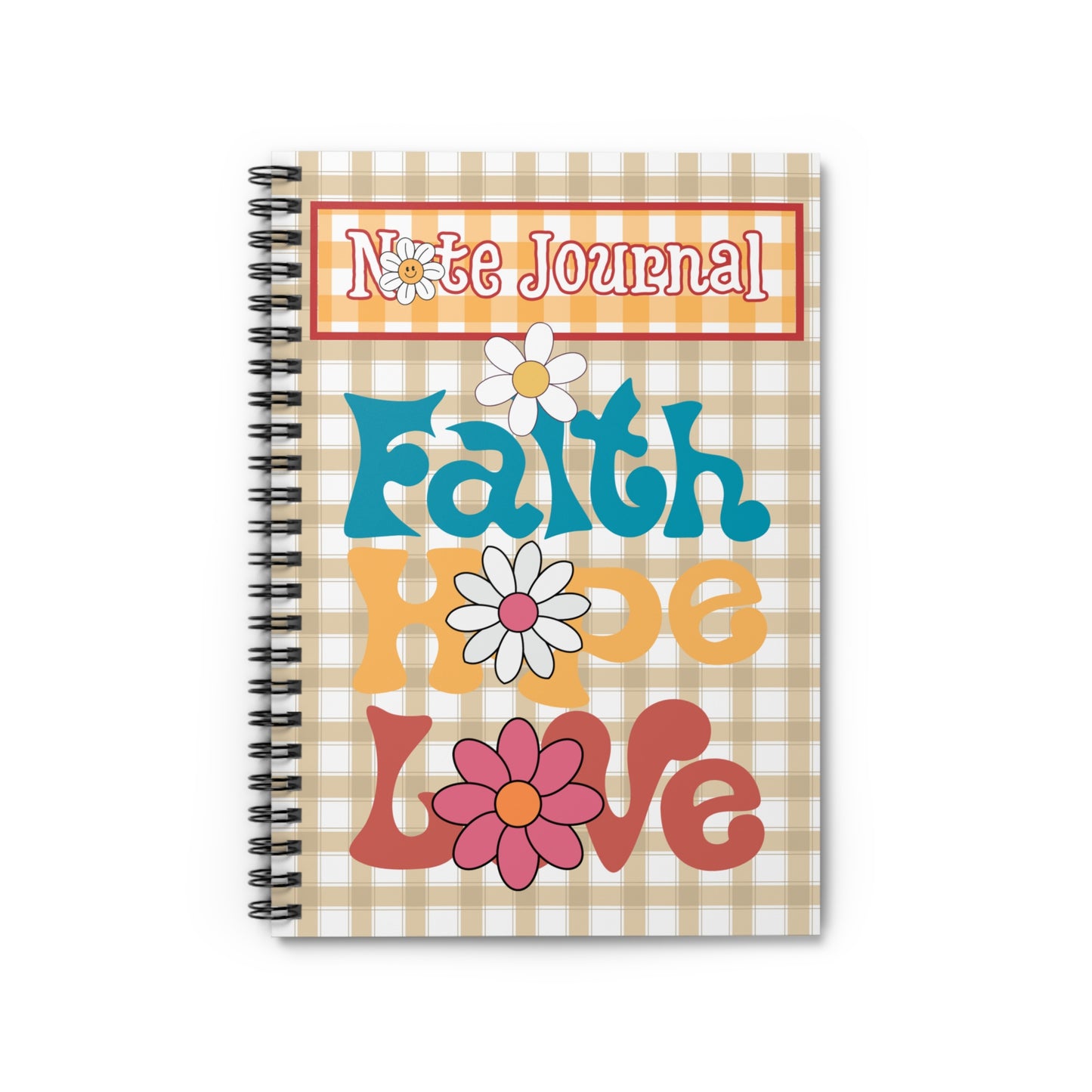 Faith Hope Love Note Journal Spiral Notebook - Ruled Line Paper products Krazy Heart Designs Boutique