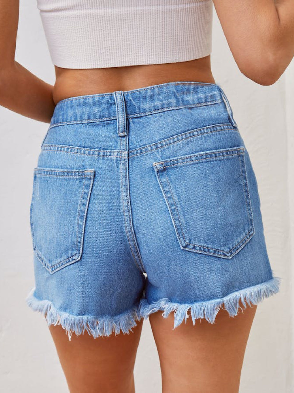 Distressed Raw Hem Denim Shorts shorts Krazy Heart Designs Boutique