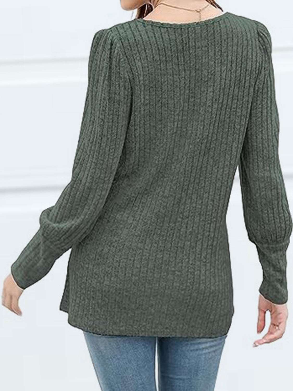 Decorative Button Square Neck Top (5 Colors) Krazy Heart Designs Boutique