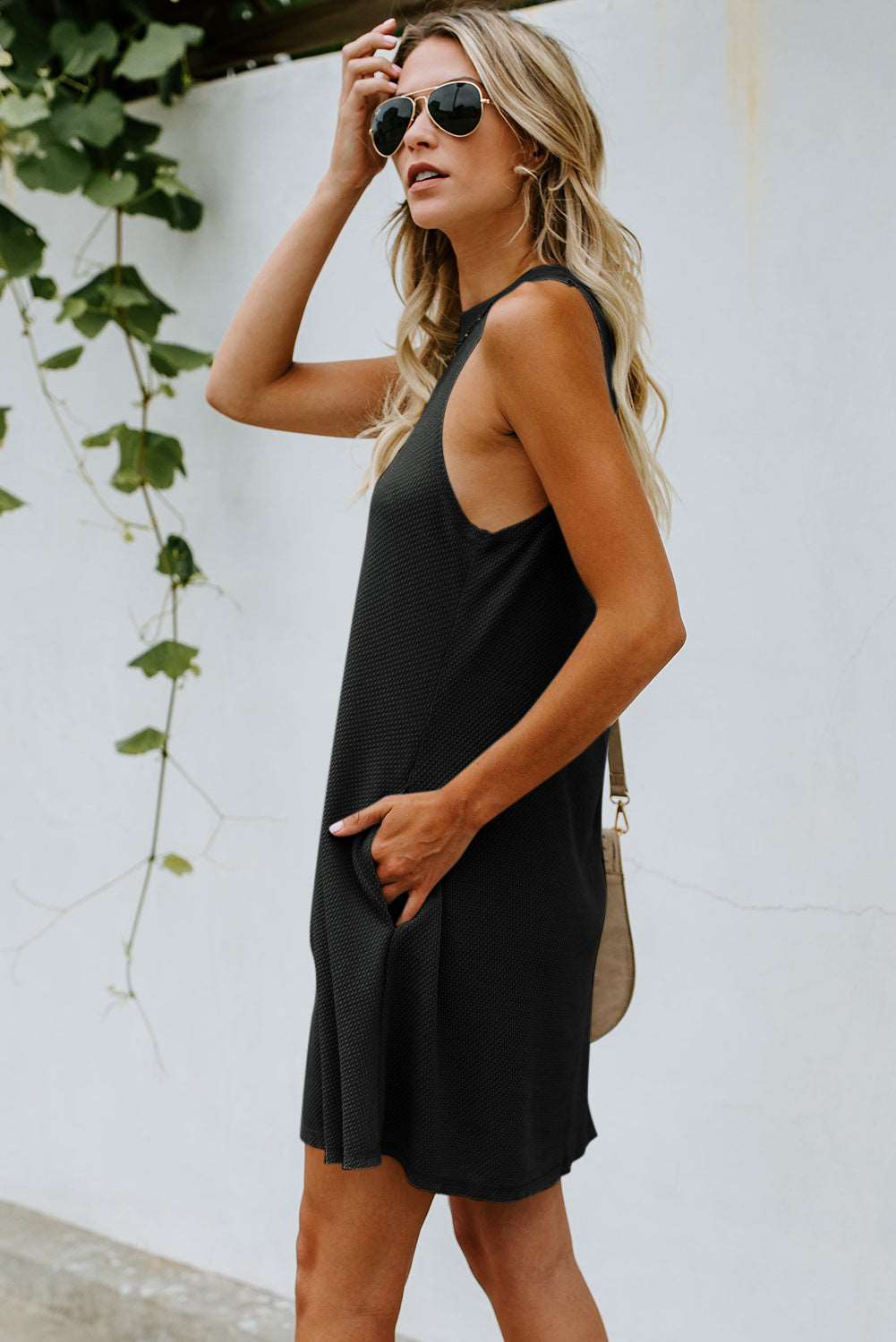 Crisscross Open Back Sleeveless Dress with Pockets (3 Colors) Krazy Heart Designs Boutique