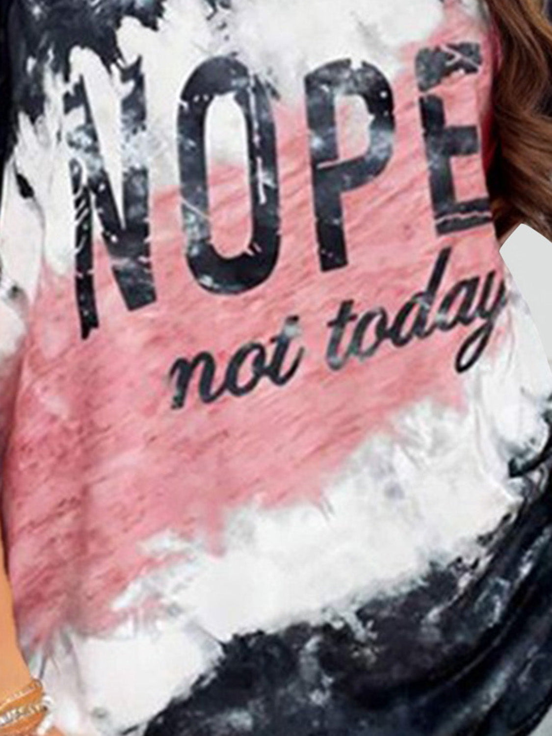 NOPE NOT TODAY Round Neck Short Sleeve T-Shirt Shirts & Tops Krazy Heart Designs Boutique