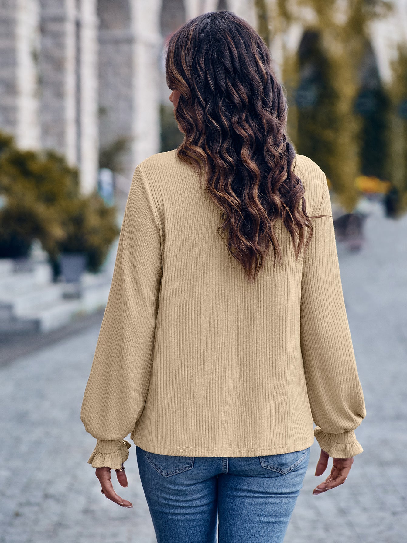 Round Neck Flounce Sleeve Top (2 Colors) Shirts & Tops Krazy Heart Designs Boutique