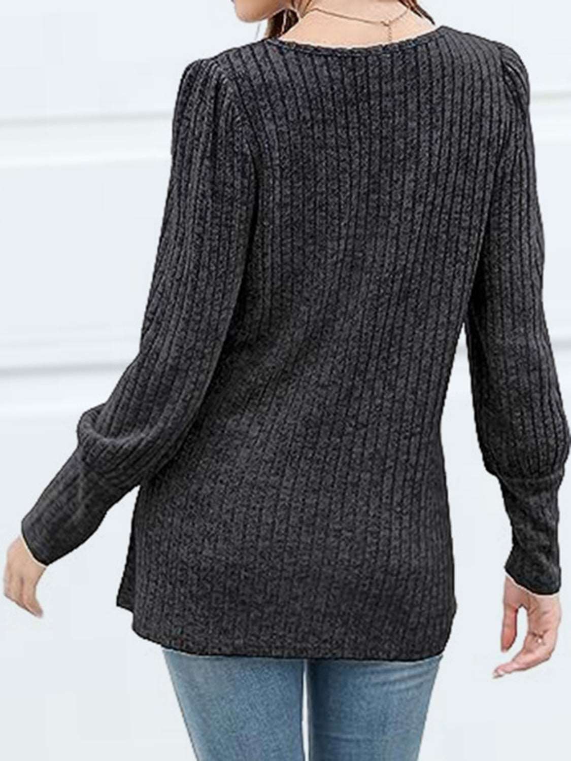 Decorative Button Square Neck Top (5 Colors) Krazy Heart Designs Boutique
