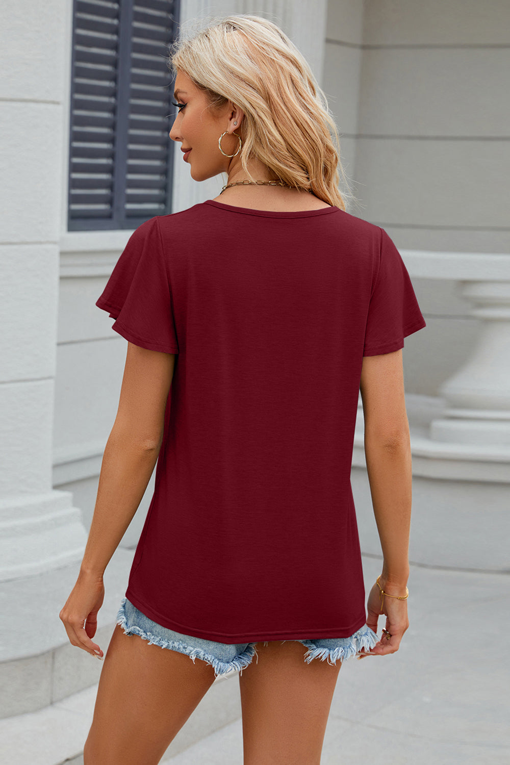 V-Neck Short Sleeve Top (8 Colors) Shirts & Tops Krazy Heart Designs Boutique