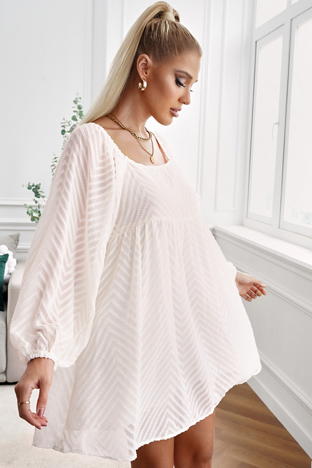 Textured Square Neck Mini Dress (6 Colors) Dress Krazy Heart Designs Boutique