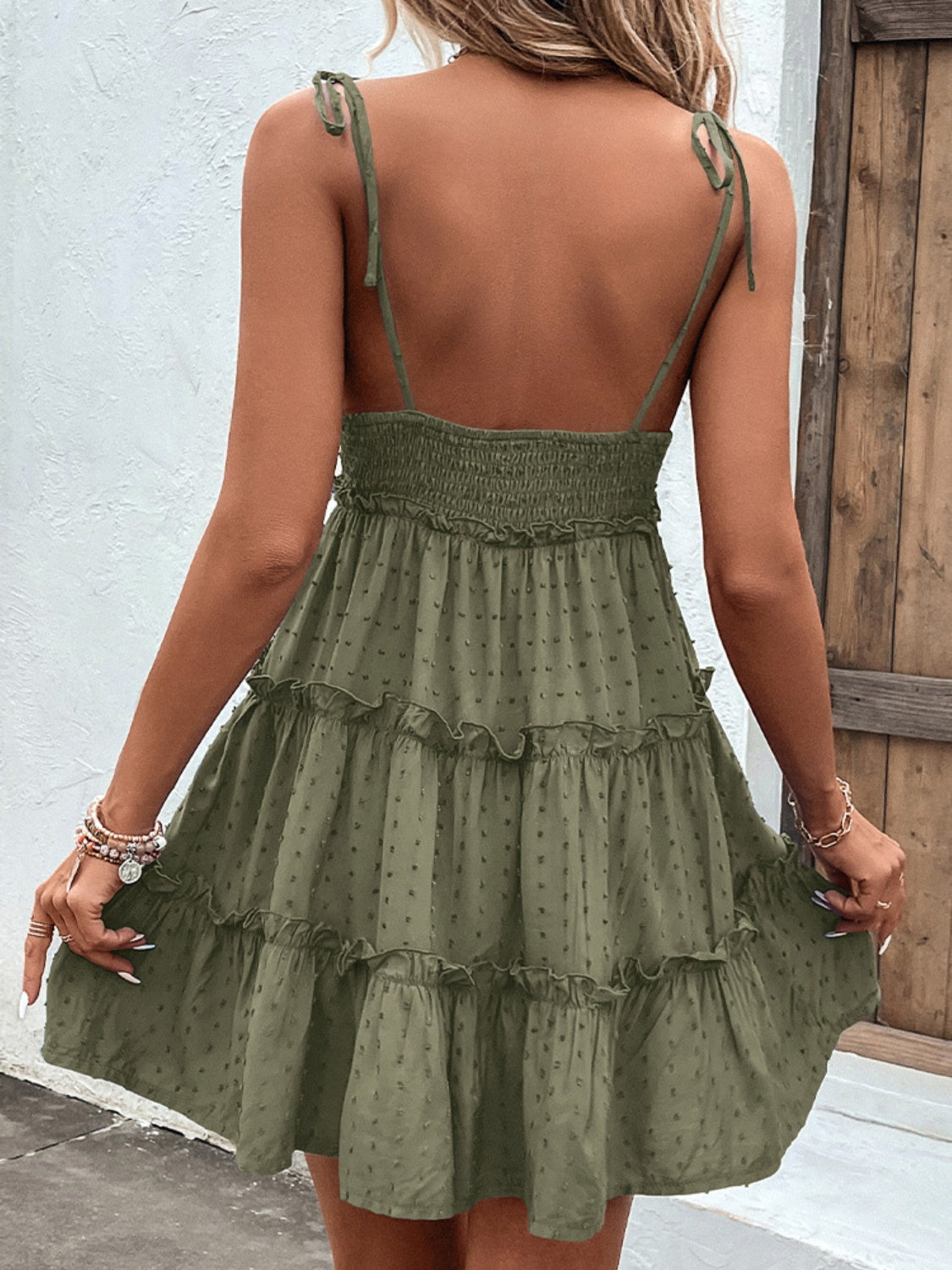 Frill Spaghetti Strap Tiered Dress (9 Colors) Dress Krazy Heart Designs Boutique
