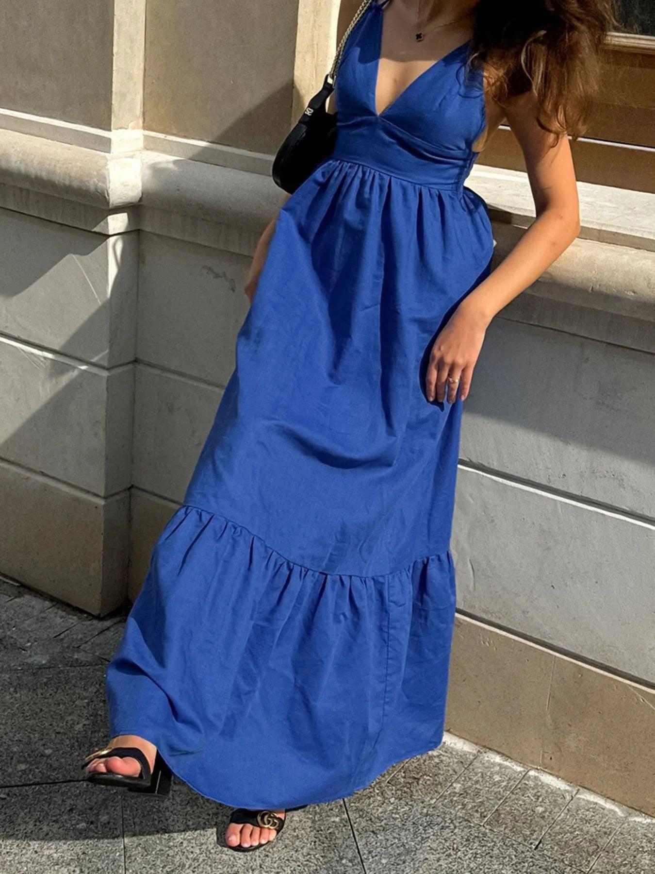 V-Neck Tiered Maxi Cami Dress Dress Krazy Heart Designs Boutique