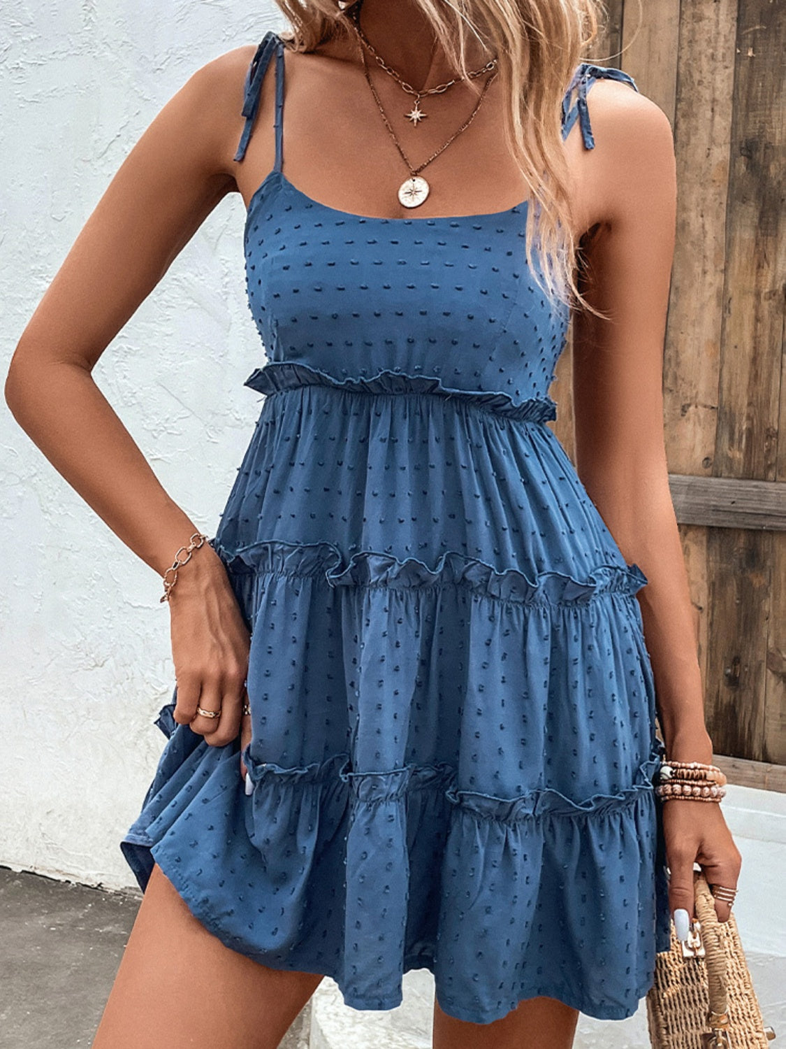 Frill Spaghetti Strap Tiered Dress (9 Colors) Dress Krazy Heart Designs Boutique