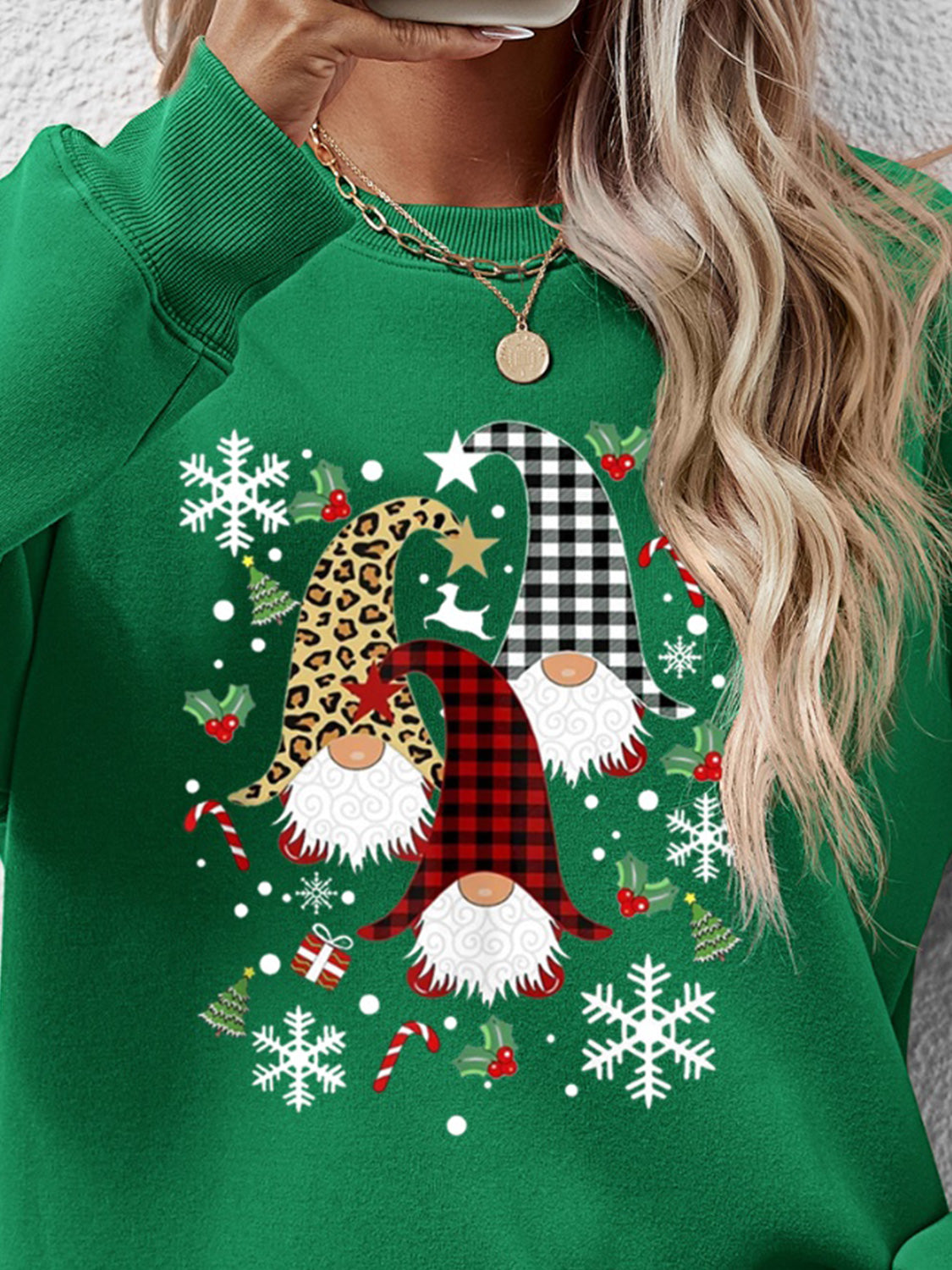 Faceless Gnomes Graphic Drop Shoulder Sweatshirt (9 Colors) Shirts & Tops Krazy Heart Designs Boutique