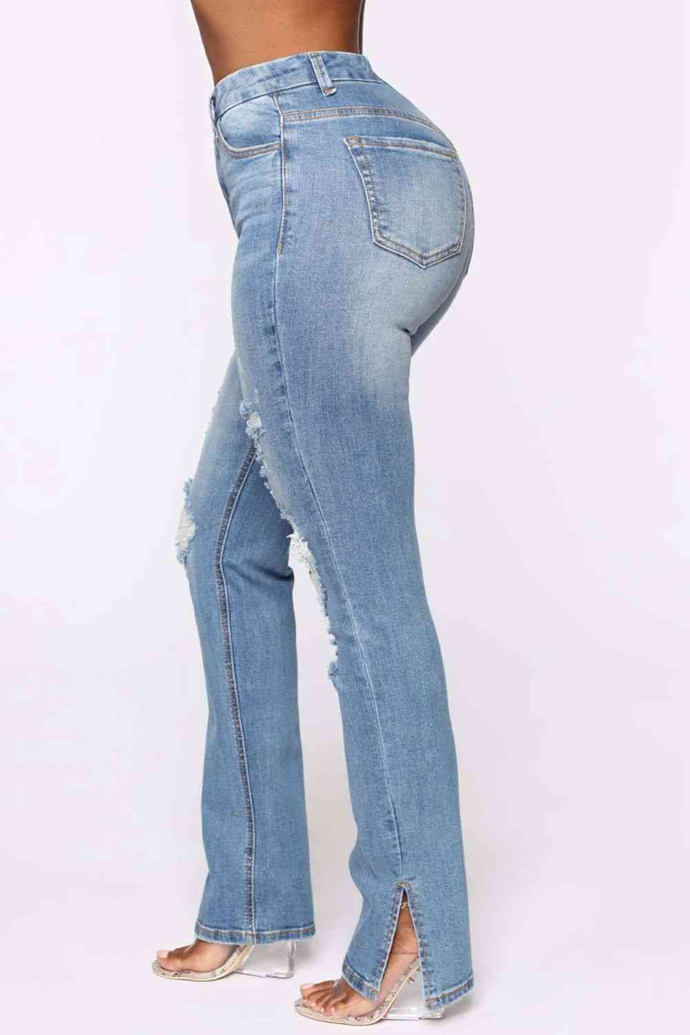 KHD Distressed Slit Jeans Krazy Heart Designs Boutique