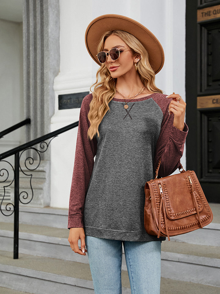 Round Neck Raglan Baseball Sleeve T-Shirt (4 Colors) Krazy Heart Designs Boutique Charcoal S