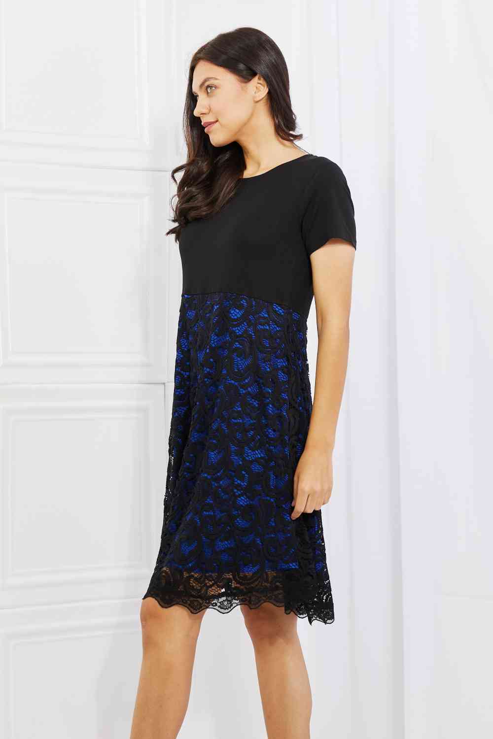 Yelete Full Size Contrasting Lace Midi Dress Krazy Heart Designs Boutique