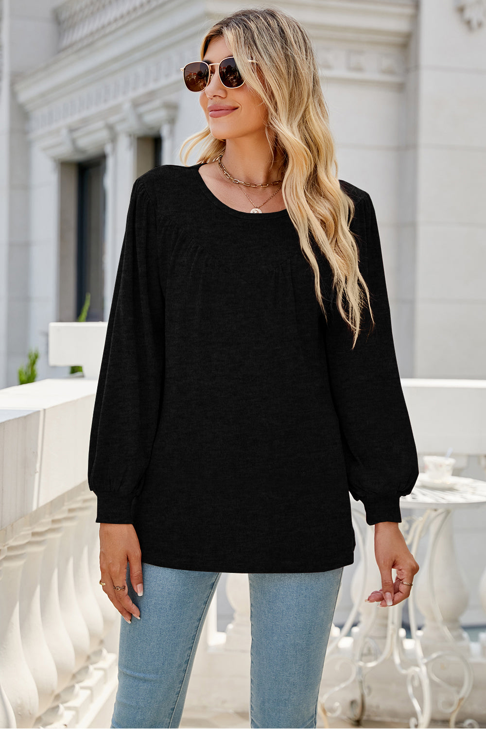 Round Neck Long Sleeve Top (6 Colors) Krazy Heart Designs Boutique