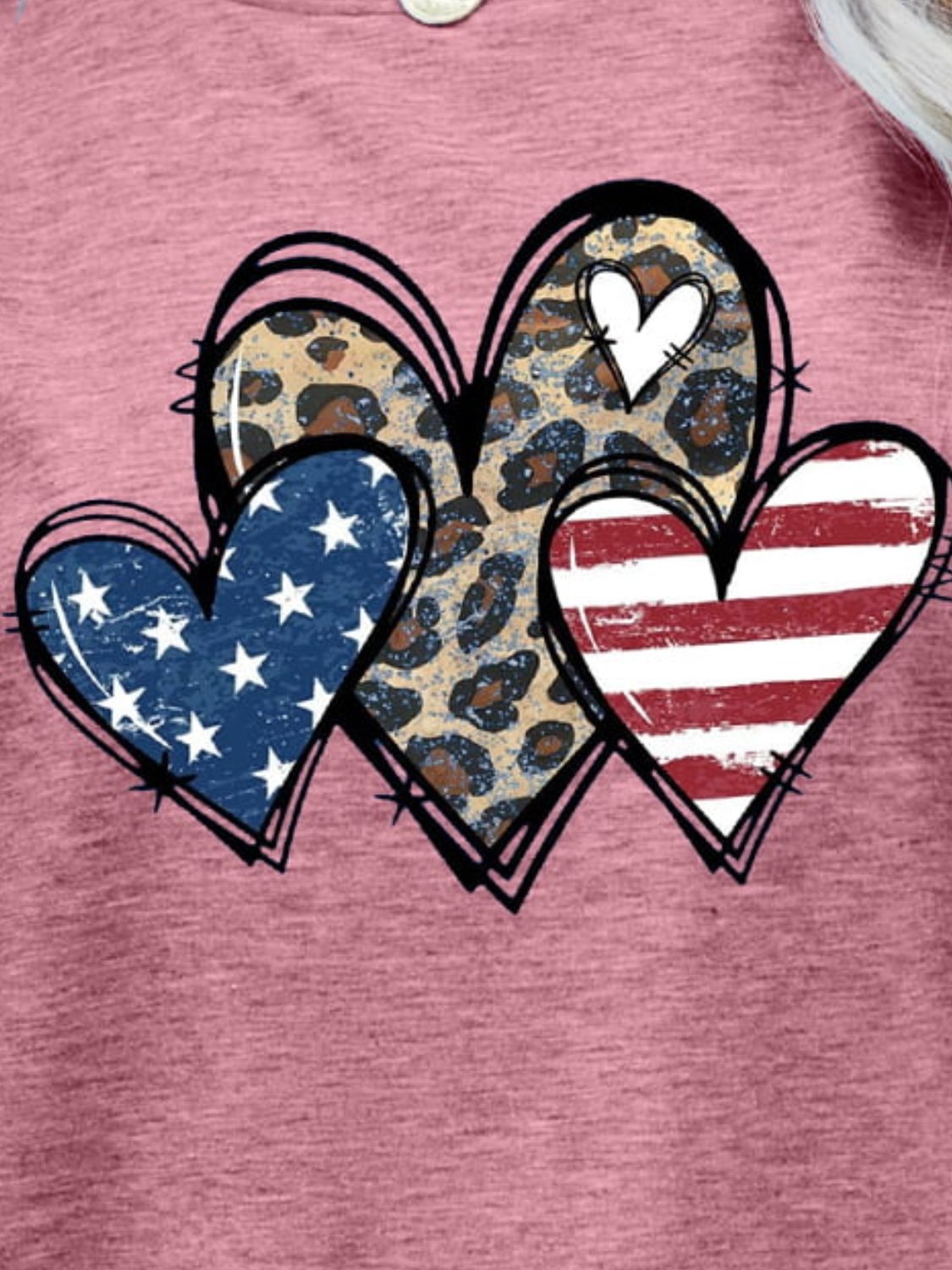US Flag Leopard Heart Graphic Tee (5 Colors) Krazy Heart Designs Boutique