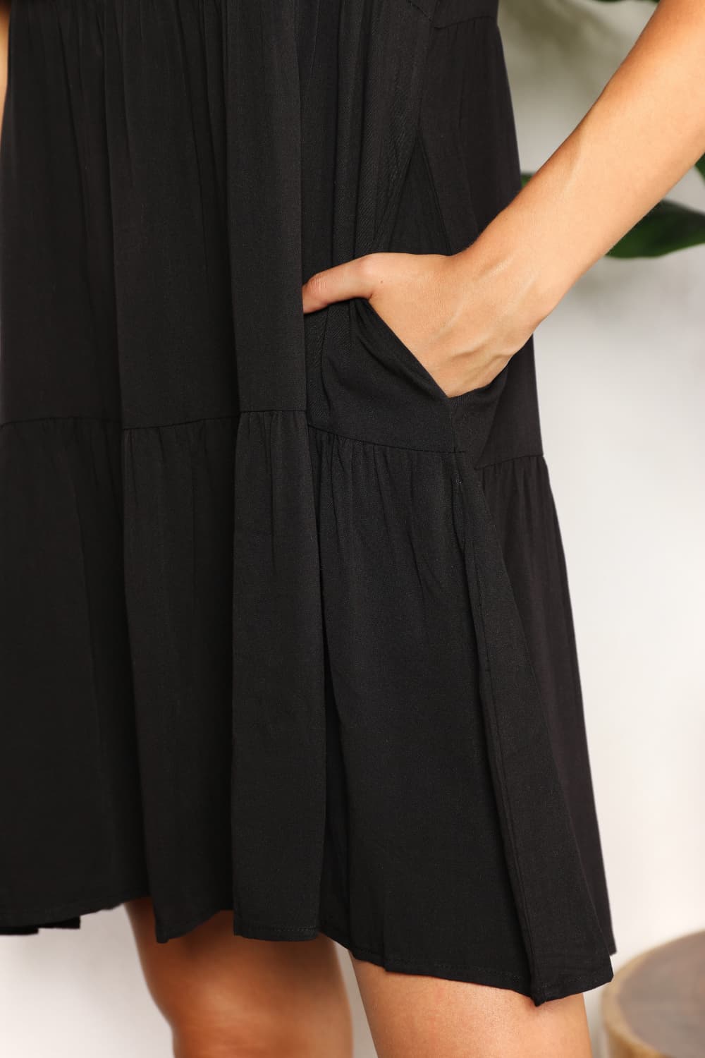 Double Take V-Neck Flounce Sleeve Tiered Dress Krazy Heart Designs Boutique