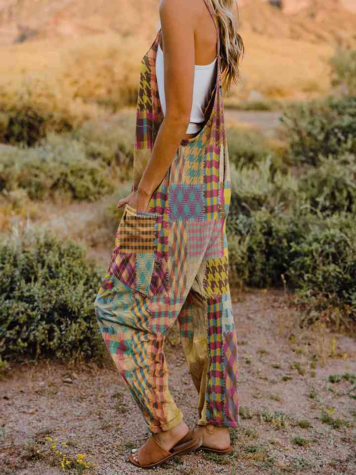 Full Size Printed V-Neck Sleeveless Jumpsuit (4 Colors) Krazy Heart Designs Boutique