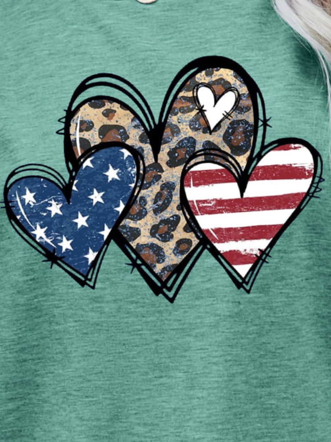 US Flag Leopard Heart Graphic Tee (5 Colors) Krazy Heart Designs Boutique
