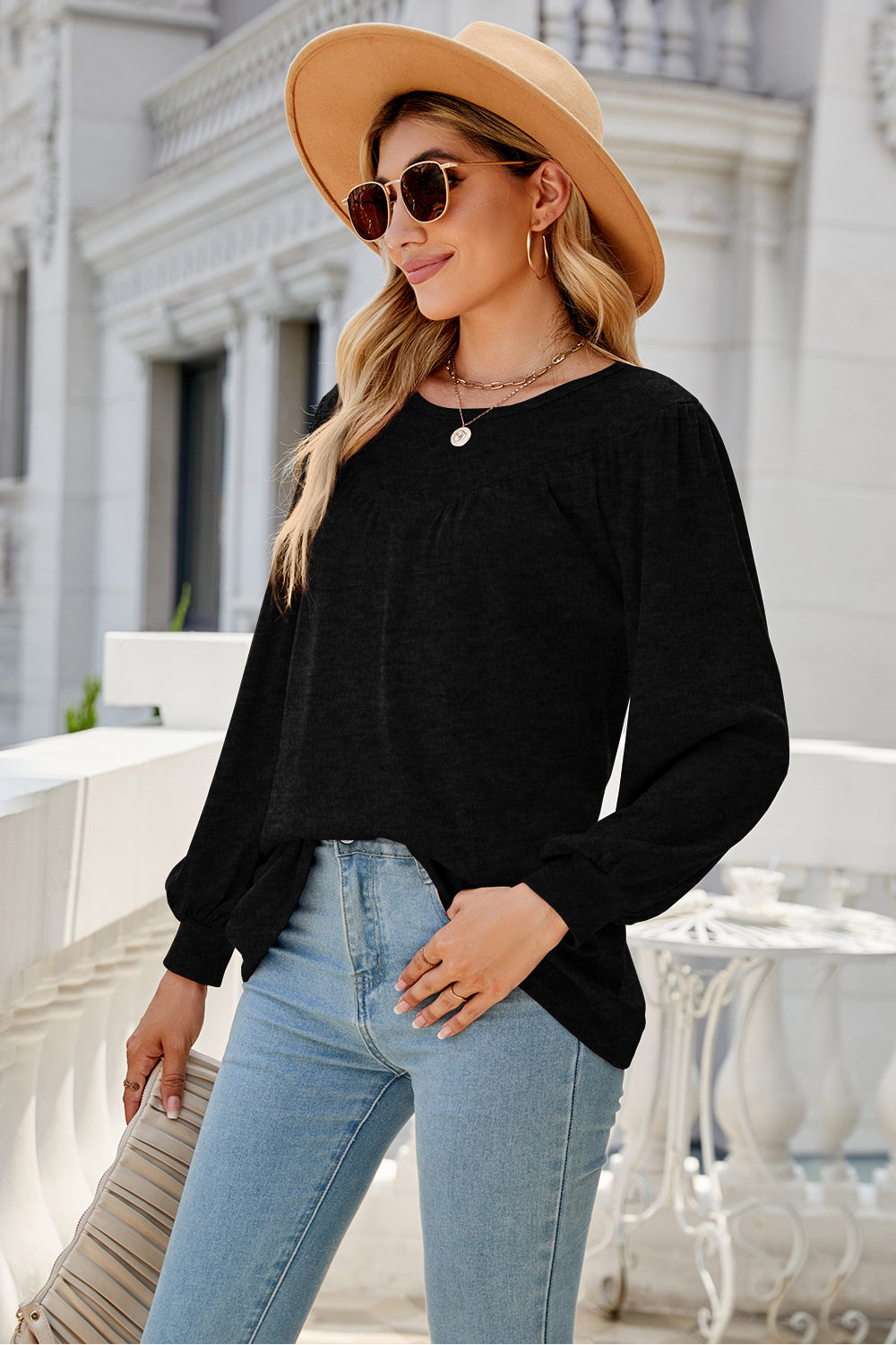 Round Neck Long Sleeve Top (6 Colors) Krazy Heart Designs Boutique