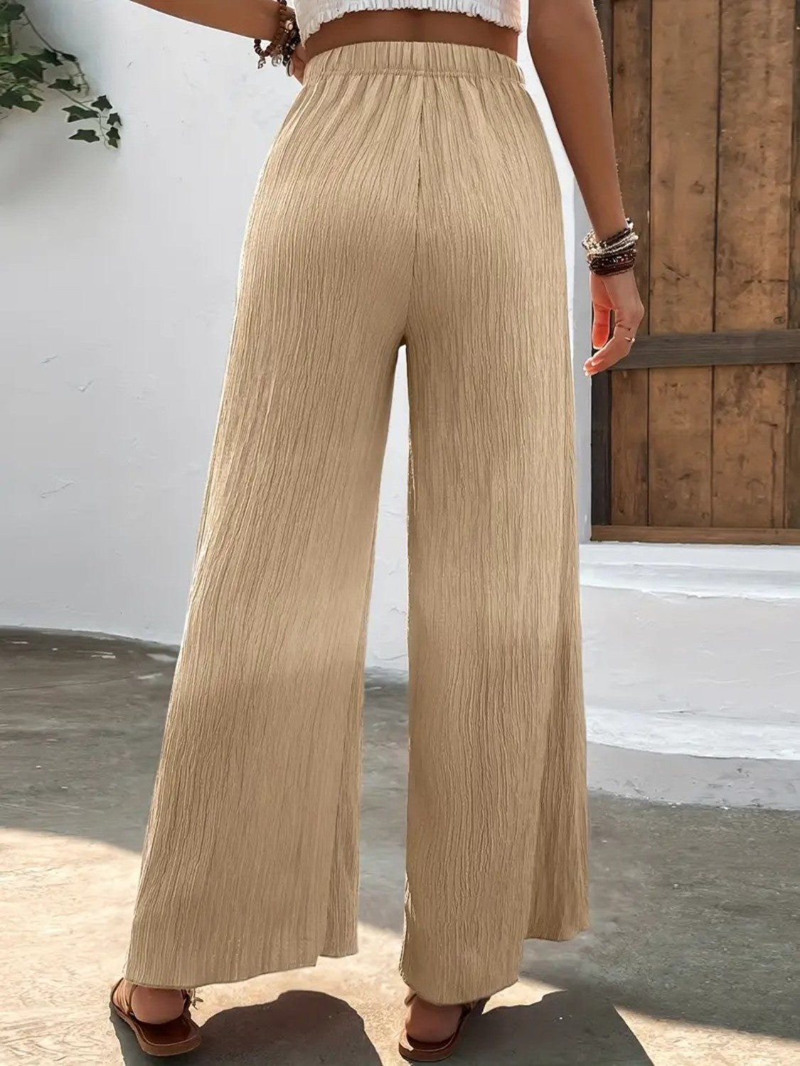 Full Size High Waist Wide Leg Pants Krazy Heart Designs Boutique