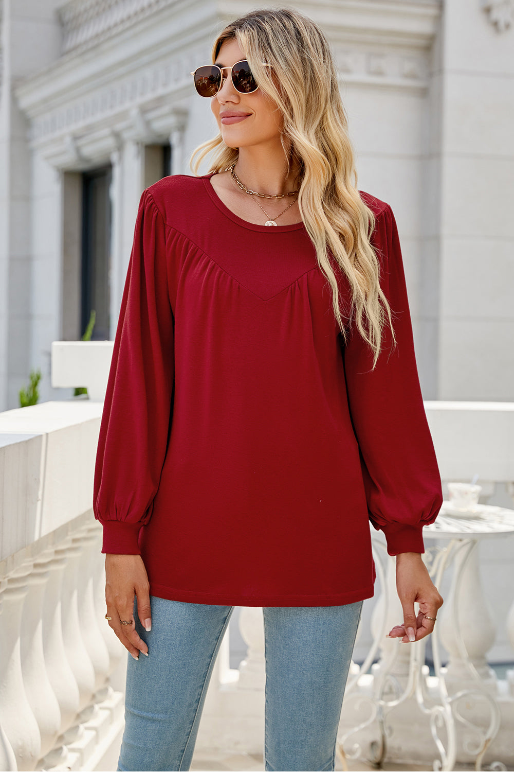 Round Neck Long Sleeve Top (6 Colors) Krazy Heart Designs Boutique