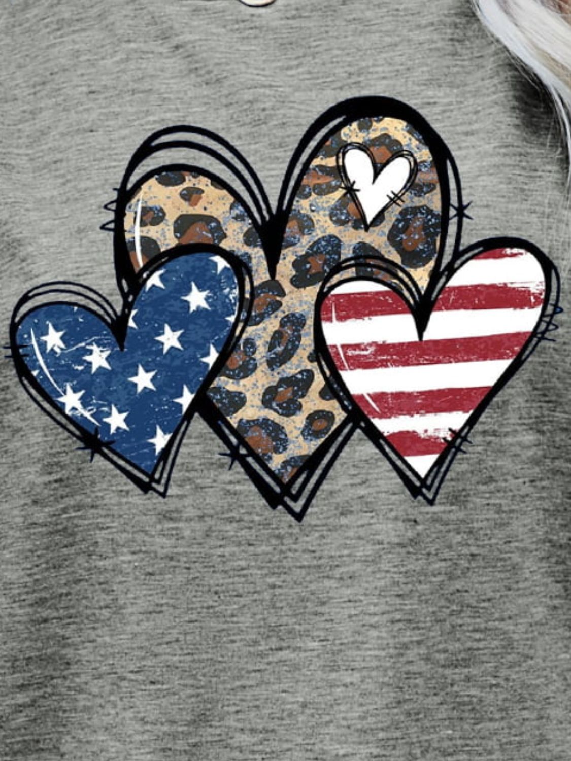 US Flag Leopard Heart Graphic Tee (5 Colors) Krazy Heart Designs Boutique