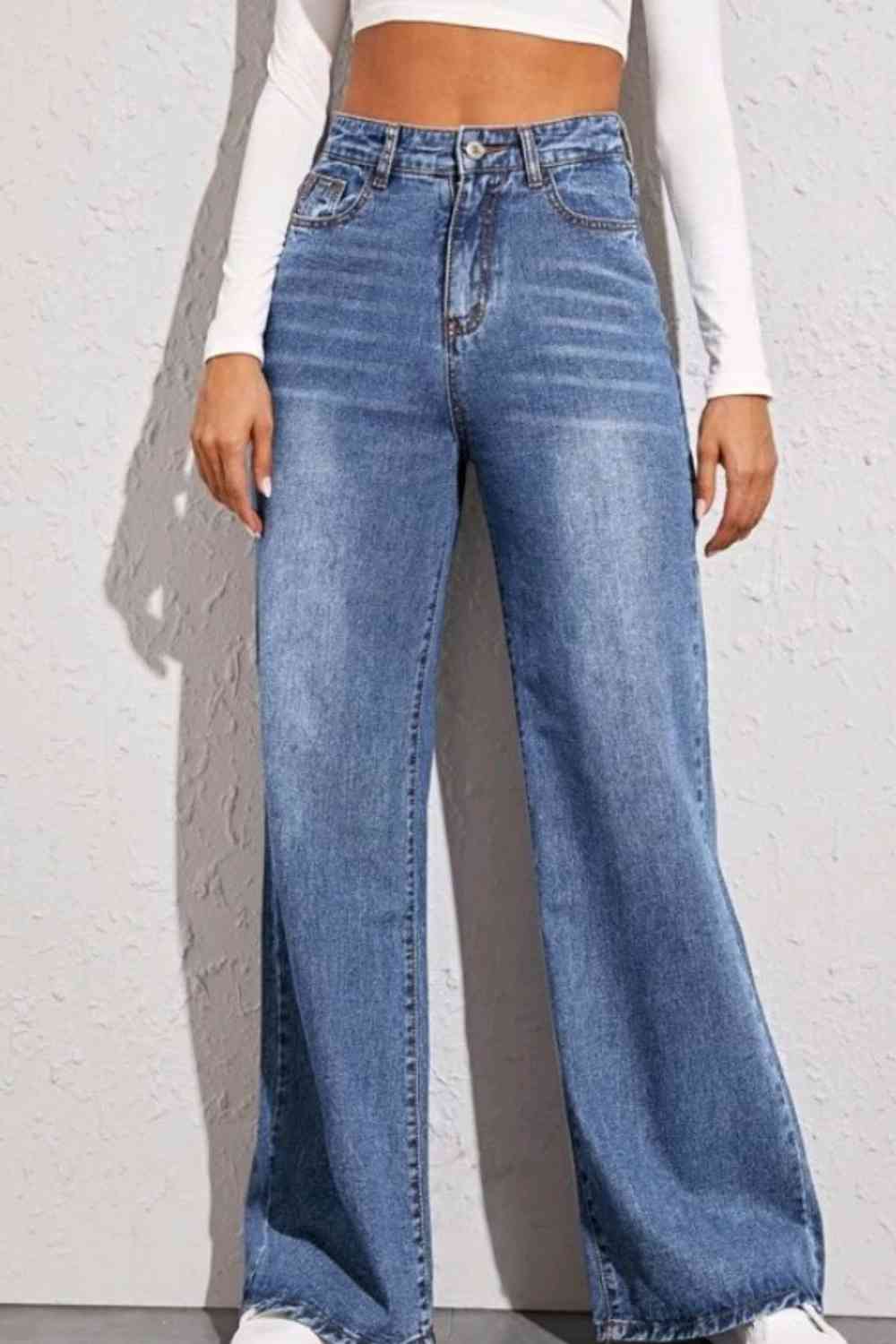 KHD High Waist Wide Leg Jeans Krazy Heart Designs Boutique