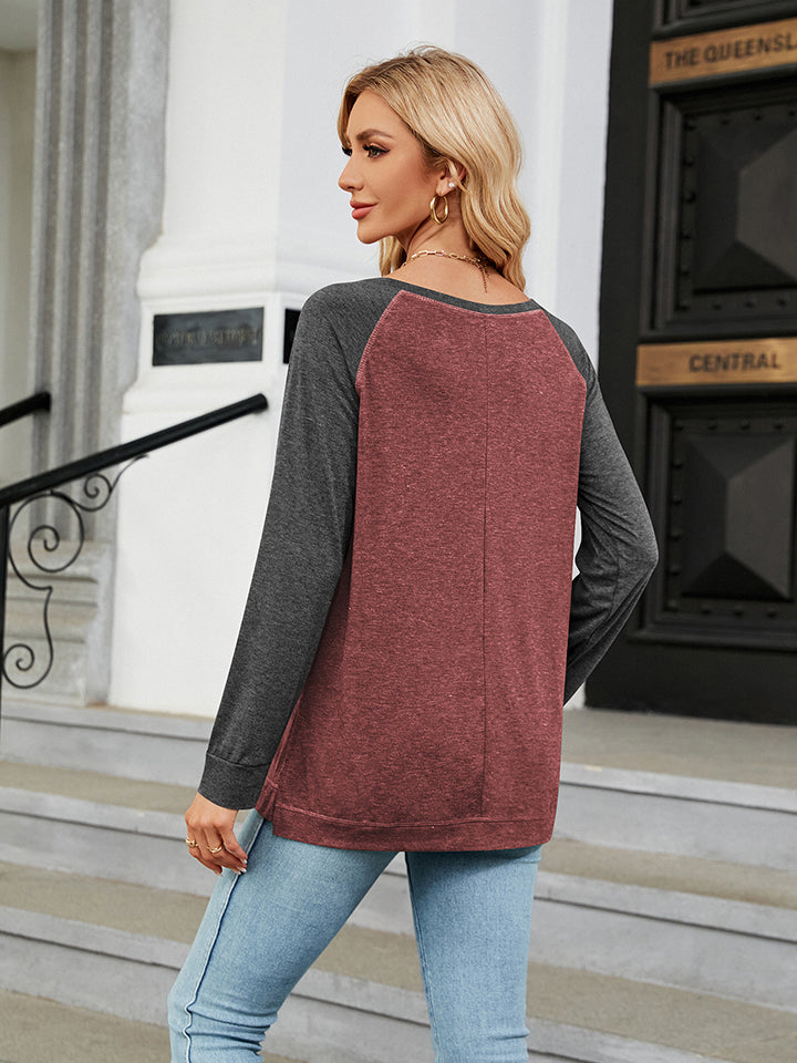 Round Neck Raglan Baseball Sleeve T-Shirt (4 Colors) Krazy Heart Designs Boutique