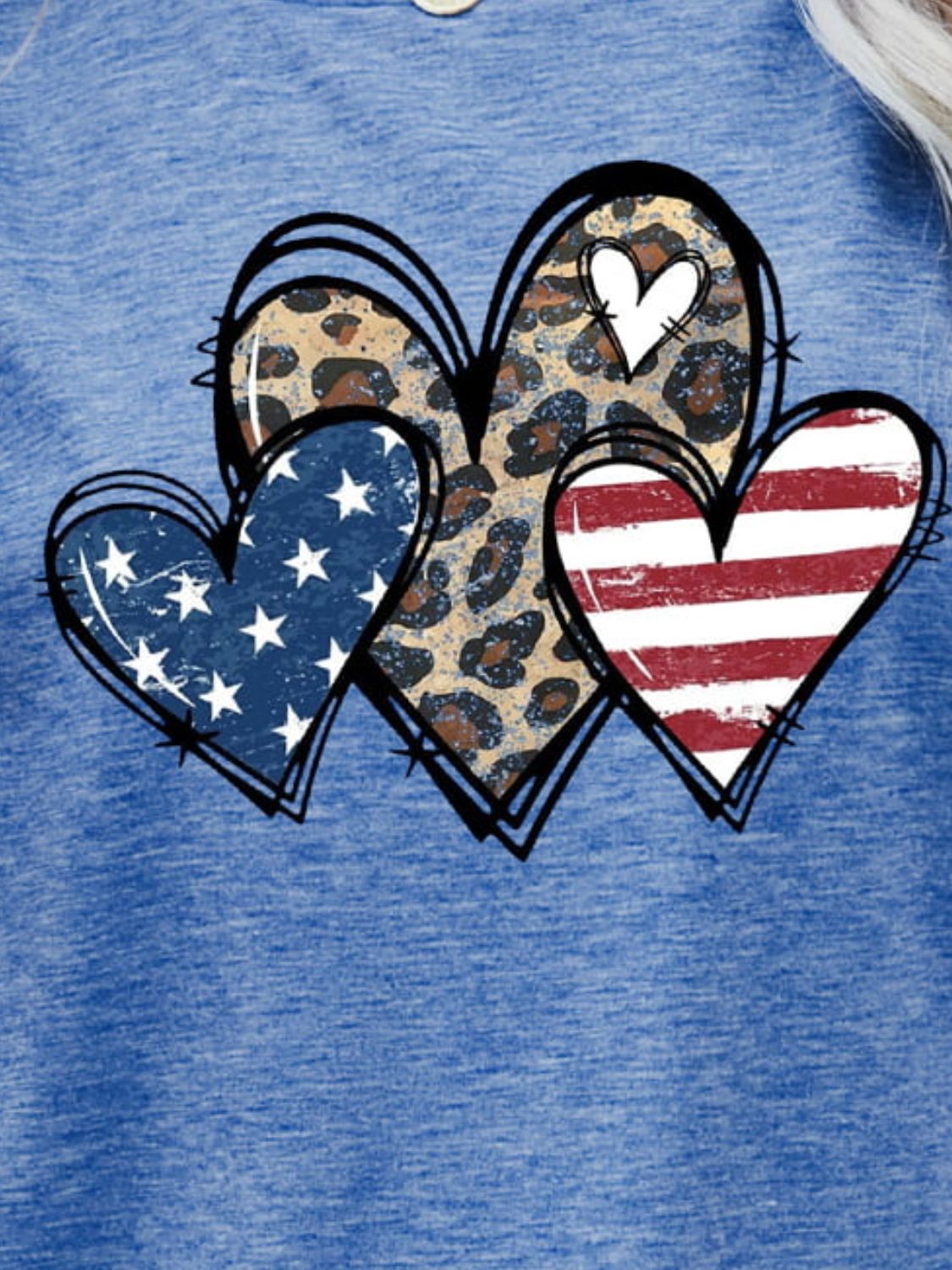 US Flag Leopard Heart Graphic Tee (5 Colors) Krazy Heart Designs Boutique