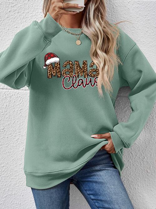 Mama Claus Long Sleeve Sweatshirt (9 Colors) Shirts & Tops Krazy Heart Designs Boutique Sage S