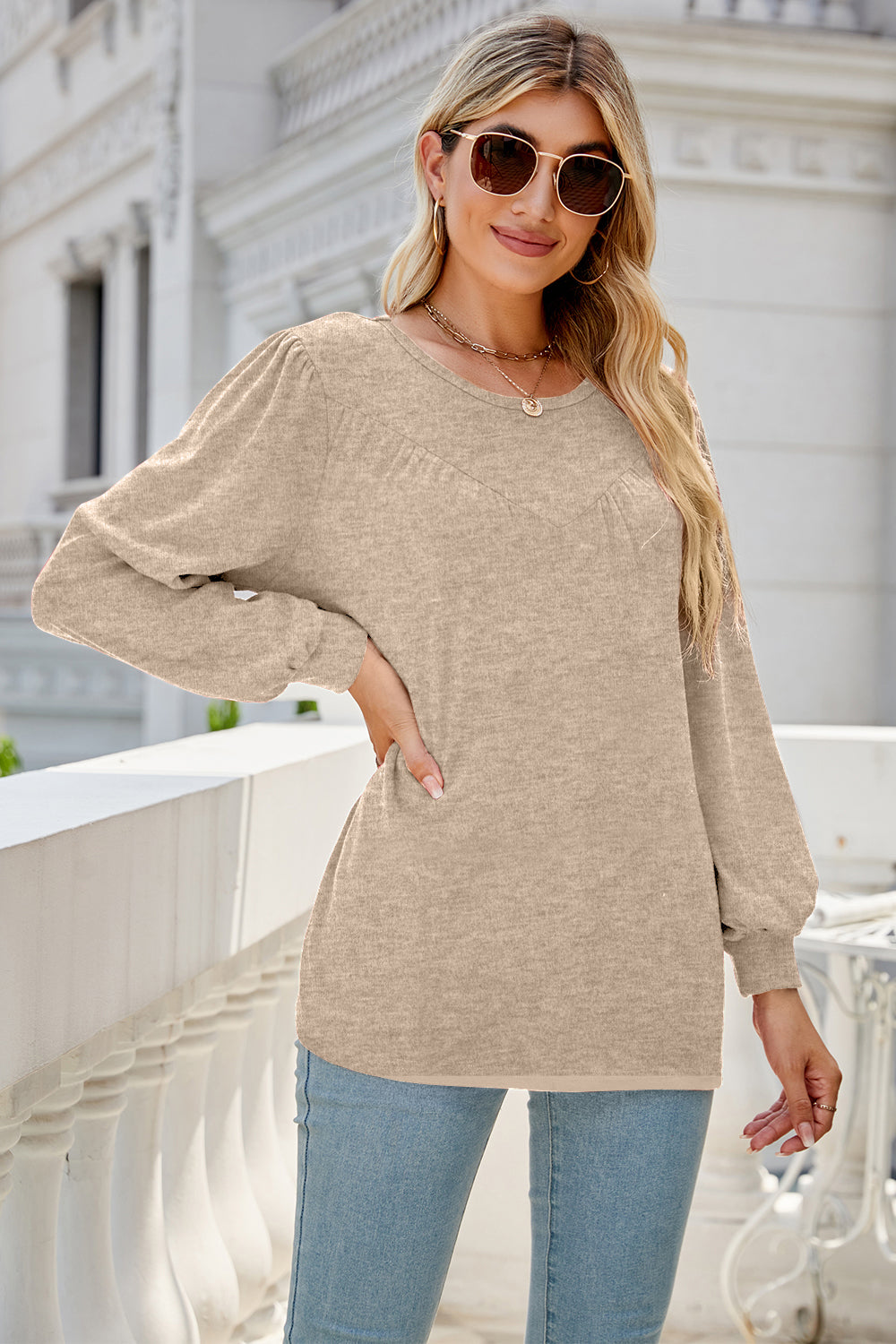 Round Neck Long Sleeve Top (6 Colors) Krazy Heart Designs Boutique