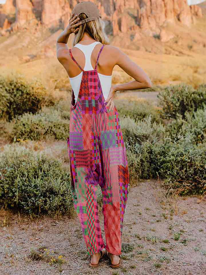 Full Size Printed V-Neck Sleeveless Jumpsuit (4 Colors) Krazy Heart Designs Boutique