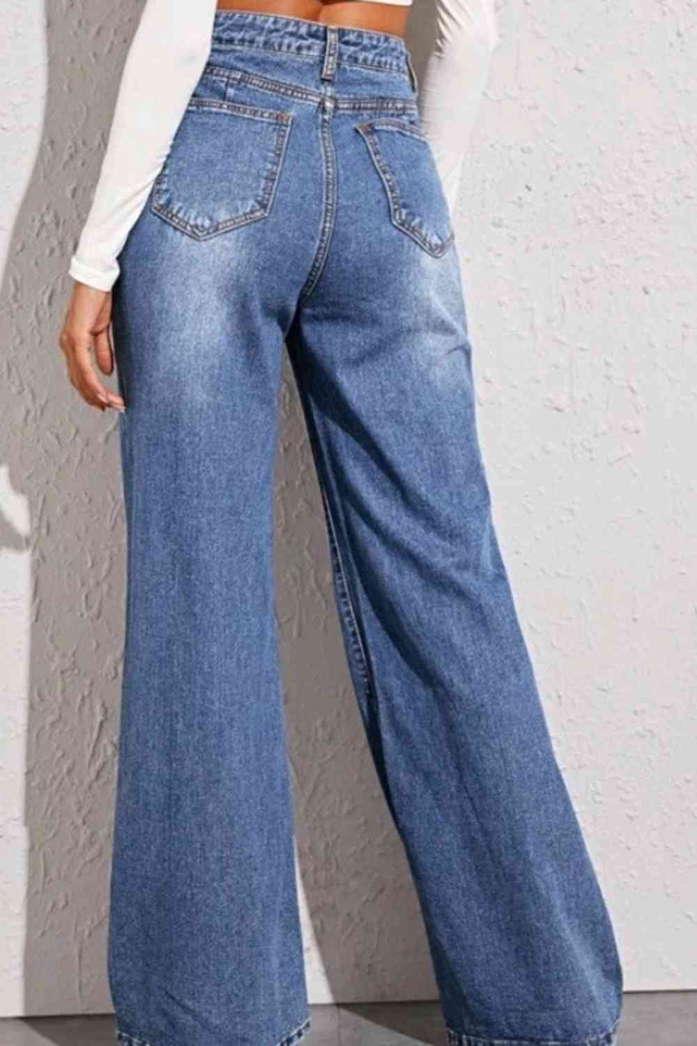 KHD High Waist Wide Leg Jeans Krazy Heart Designs Boutique