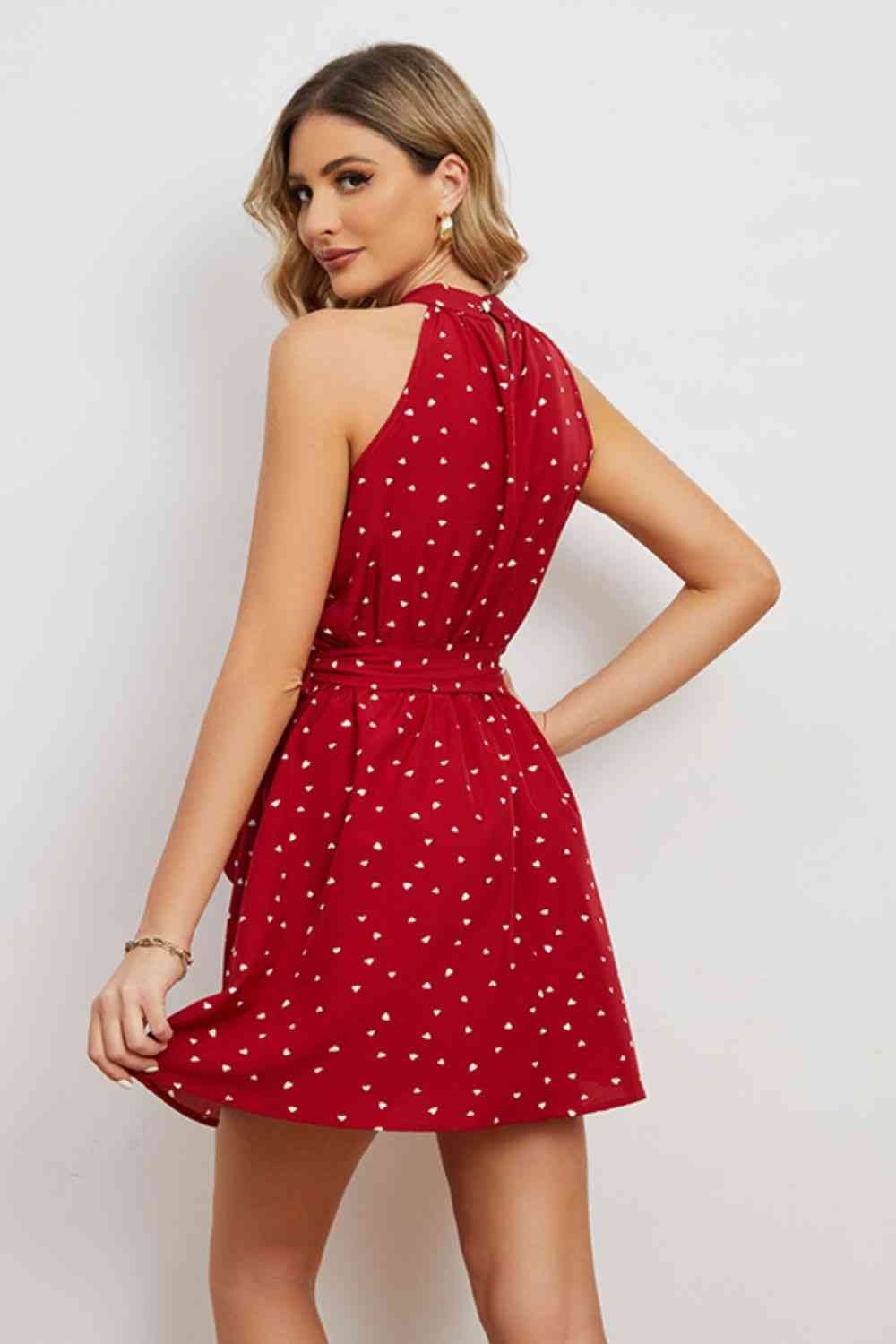 Printed Tie Waist Mini Dress (2 Colors) Krazy Heart Designs Boutique